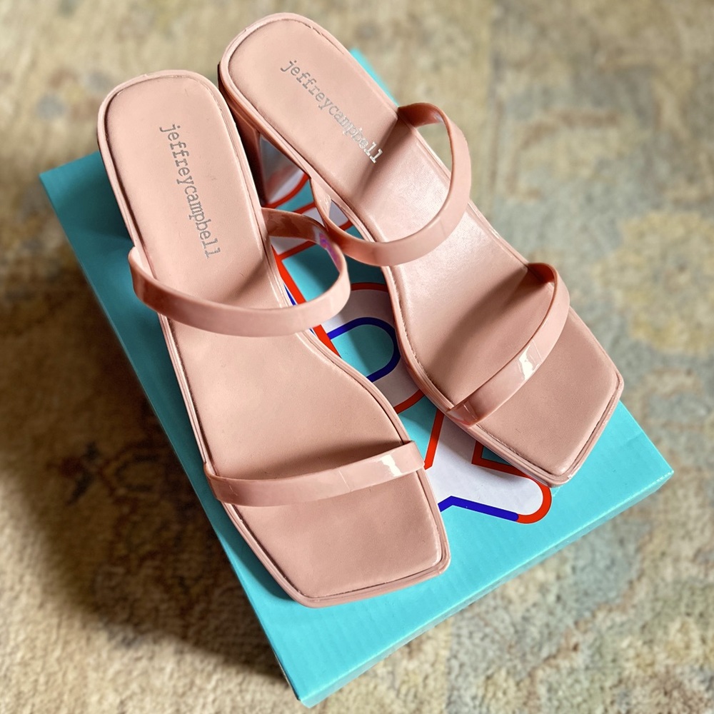 Jeffrey Campbell JAMM-3 nude sandals size 6 Excellent Condition with Box